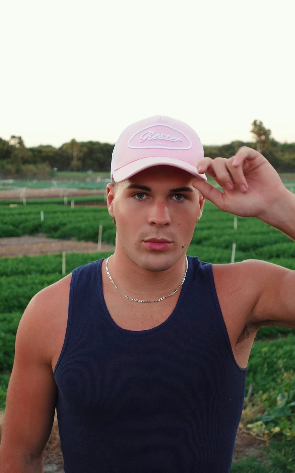 R1 Trucker Hat Pink White