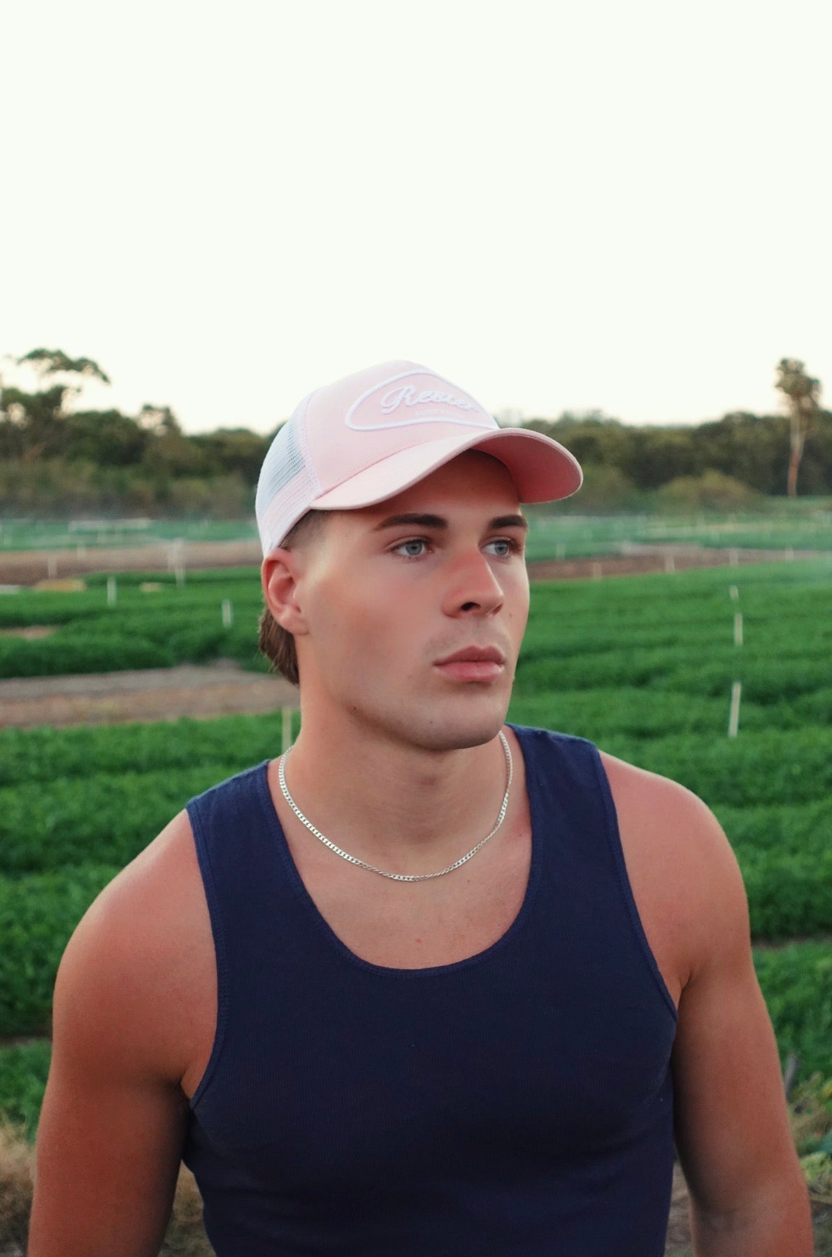 R1 Trucker Hat Pink White